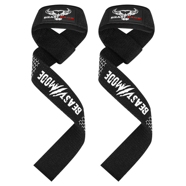 BEAST RAGE PowerGrip Lifting Straps with Neoprene Wrist Padding and Silicone Anti-Slip Grip