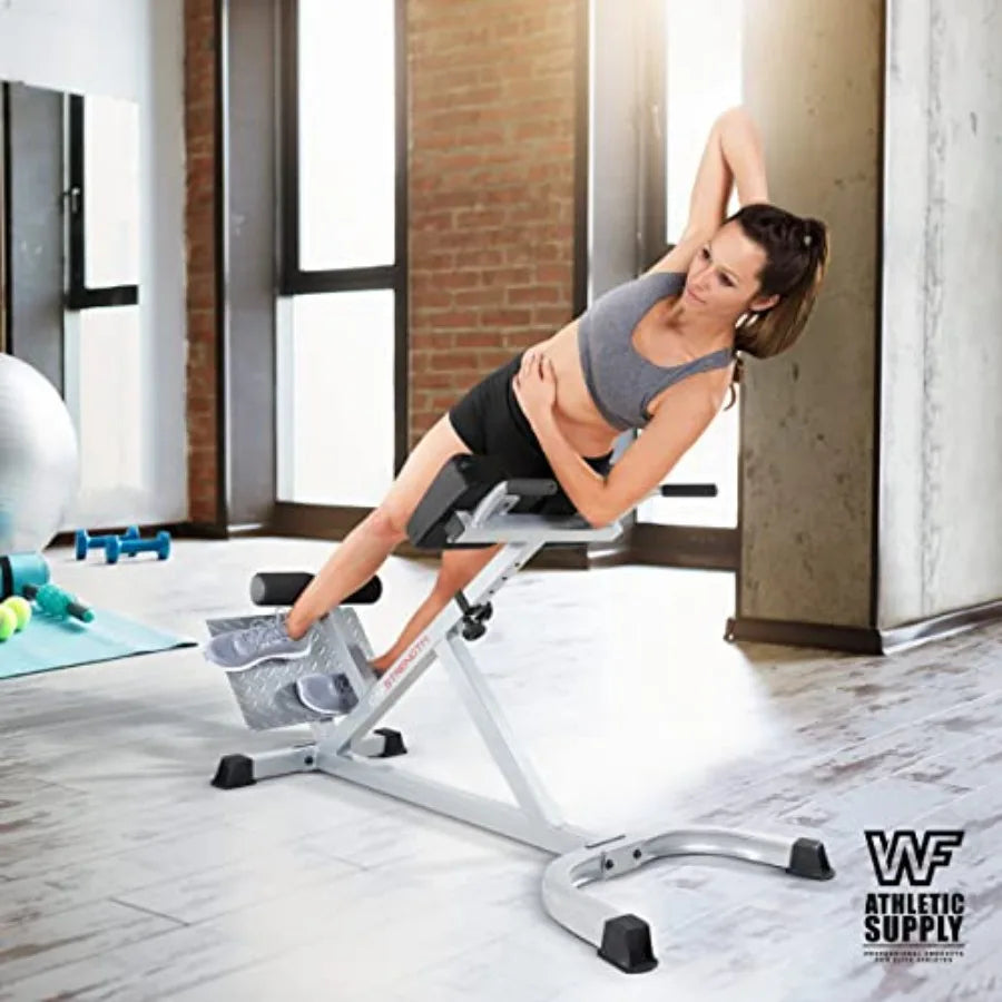 45 Degree Roman Chair Glutes Hamstring Workout Equipment for Muscle Strength Training Fitness with Dip Station Adjustable Hyper