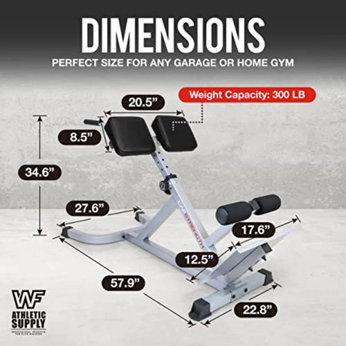 45 Degree Roman Chair Glutes Hamstring Workout Equipment for Muscle Strength Training Fitness with Dip Station Adjustable Hyper