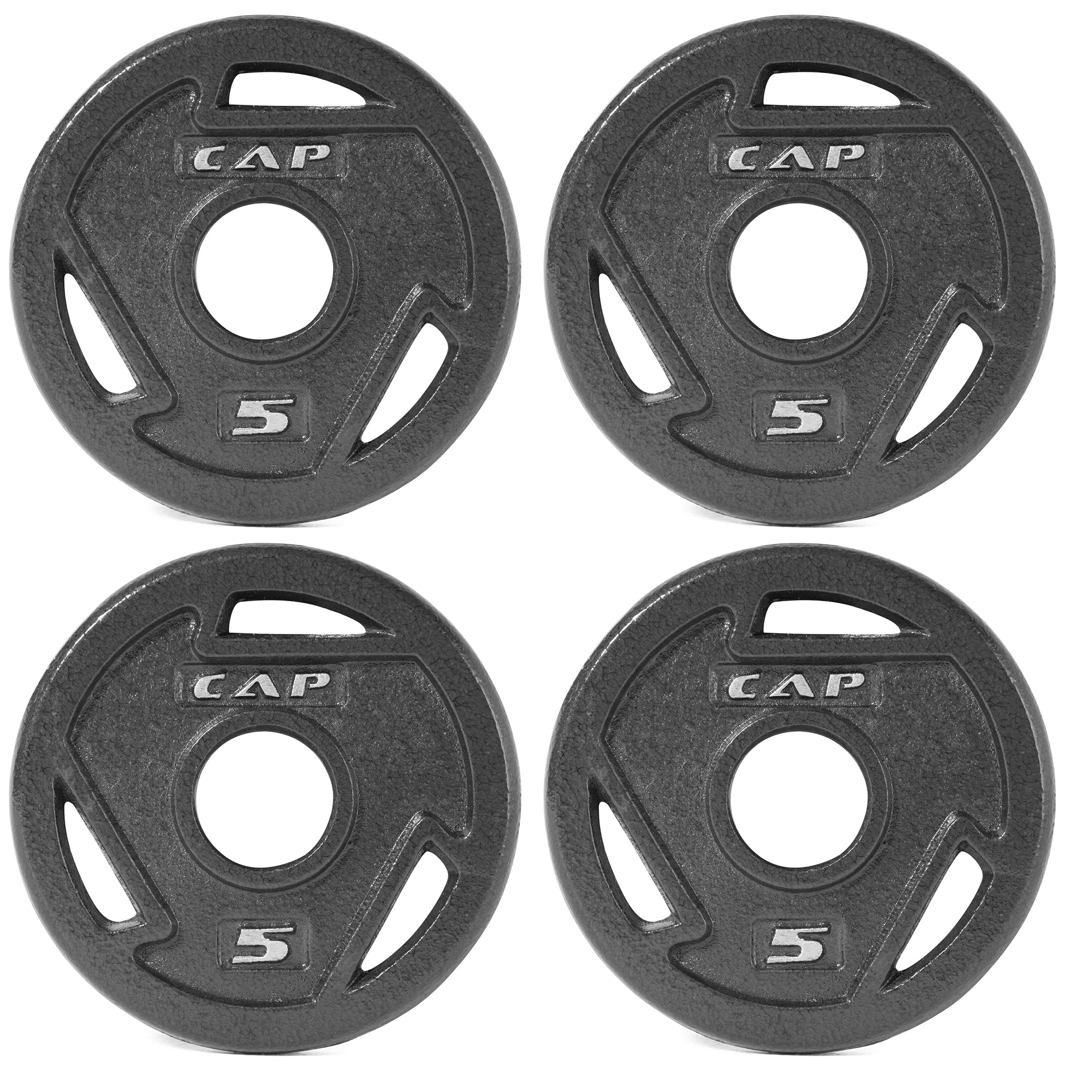 CAP Olympic 5 lb Grip Plate Set - Quad Black
